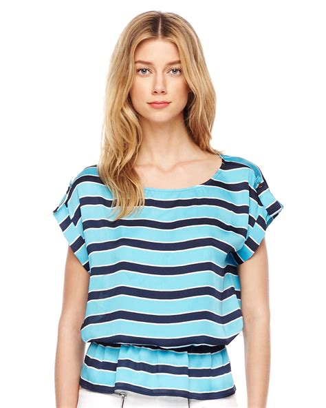 michael kors strip blouses|Michael Kors striped top.